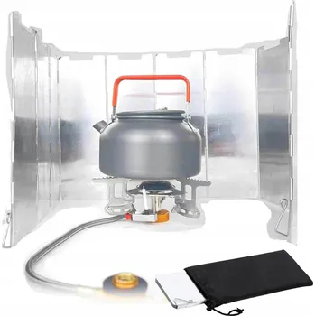 Outdoor vaření Hliníková závětří pro kempingový vařič, skládací a lehká