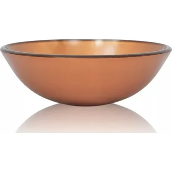 Umyvadlo Hnědé umyvadlo z tvrzeného skla 42 x 13 cm, montáž na desku