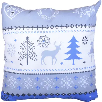 Dekorativní polštářek Aaryans Vánoční polštářek Zima - modrý 40x40 cm