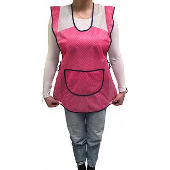 Kuchyňská zástěra STYLOVÁ ZÁSTĚRA NA VÁZÁNÍ DÁMSKÁ RÓŻOWY W GRANATOWE KROPKI