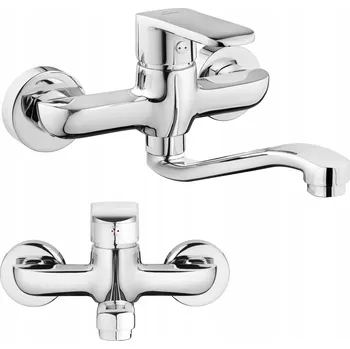 Vodovodní baterie Kuchyňská nástěnná baterie Invena Siros, stříbrná