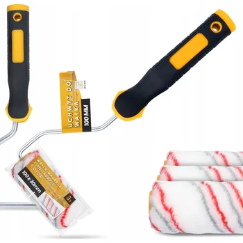 3x VÁLEČEK MALÍŘSKÝ 10 cm na Malování Stěn, Barev, Laků + 1x DRŽÁK H0-T