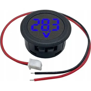 Voltmetr DC 5-100V LED digitální displej kulatý měřič napětí 12V