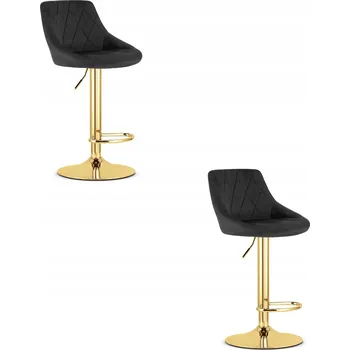 Barová židle BAROVÁ ŽIDLE židle KAST, černý samet , zlatá podnož, 2 KS