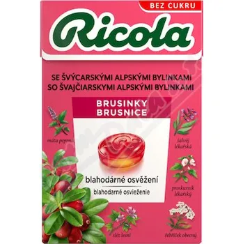 Bonbon RICOLA Brusinky bez cukru 40g
