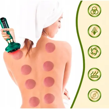 Masážní přístroj Bublinková Masážní Vakuová Ruční Masážní Přístroj s Vyhříváním + Masážní Olej