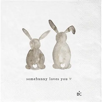 Papírový ubrousek Bastion Collections Papírové ubrousky L - Somebunny love you, 20ks b290016