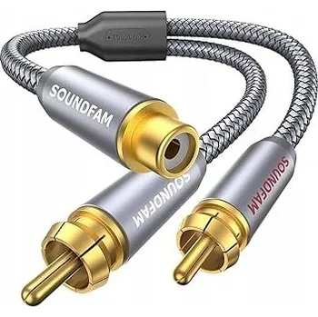 Audio kabel Rozbočovač/Sumátor RCA/CINCH RCA/zásuvka-2xRCA/zástrčka 0.15m HQ VITALCO