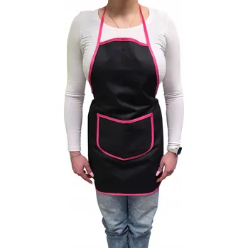 Kuchyňská zástěra Zástěra přední nešpinivá APRON černo-růžová