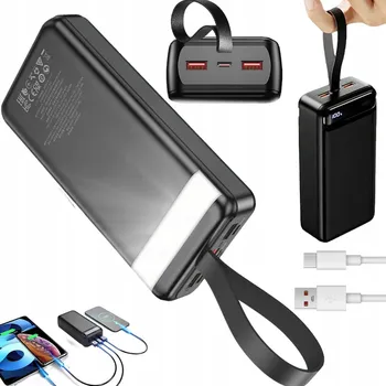 Powerbanka POWER BANKA 50000MAH 22.5W DVOJITÉ USB CESTOVNÍ NABÍJEČKA ČERNÁ - RYCHLÉ NABÍJENÍ