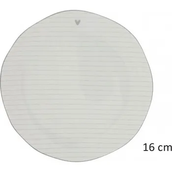Talíř Bastion Collections Talířek CAKE HEART/STRIPES in grey, 16 cm b360058