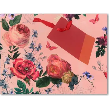 Dárková taška Albi Dárková taška L - Červená s růžemi na šířku 7940190