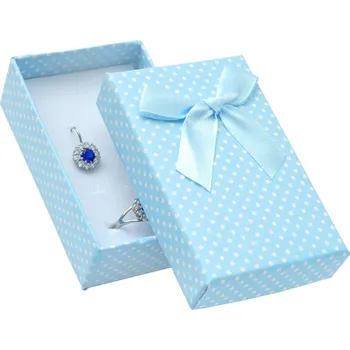 Dárková krabička Světle modrá krabička s puntíky na soupravu šperků KK-6/A15 Jk Box