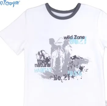 Pánské tričko Bavlněné tričko krátký rukáv Nicol, Rhino - bílé, bel.128