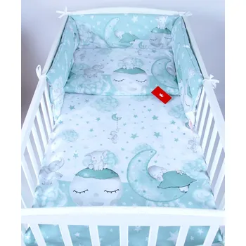 Dětsný nábytek Souprava do postýlky 3 díly - Slon na Měsící/ šalvěj