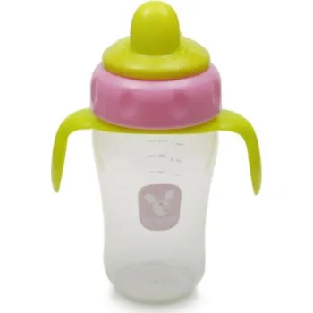 Kojenecká láhev Cangoroo Tréninkový hrneček s tvrdým pítkem - růžový, 270 ml