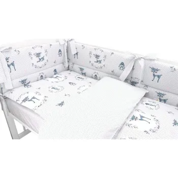 BABY NELLYS 3-dílná sada Mantinel s povlečením, Koloušek, tečky, tm. máta Velikost povlečení: 135x100