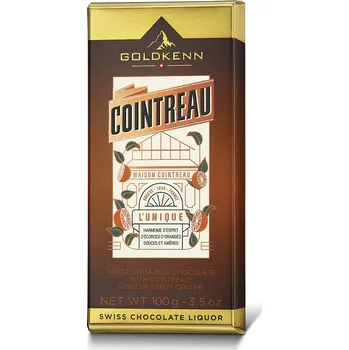 Cukrovinka Goldkenn Mléčná čokoláda plněná pomerančovým likérem Cointreau 100 g