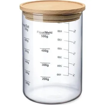 SIMAX Zásobník se stupnicí a dřevěným víčkem 0,8 l