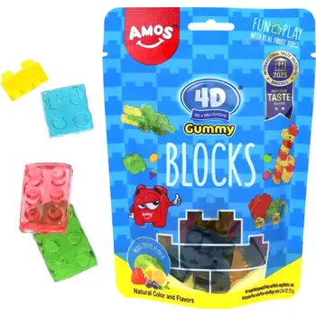 Bonbon Amos 4D Želé Bonbony Bloky Kostky 72g