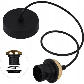 MONTÁŽNÍ LIŠTA PRO ZÁVĚSNÉ STROPNÍ SVÍTIDLO ČERNÁ ZLATÁ OBJÍMKA E27 102,5 CM