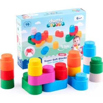 ostatní stavebnice DUMEL DUMI BLOCKS SUPER MĚKKÉ STAVEBNICE 16 KS 6M+
