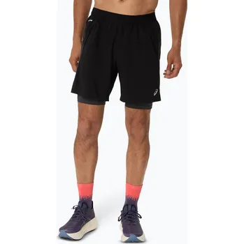 Pánská móda Pánské běžecké šortky ASICS Road 2N1 7IN performance black/graphite grey