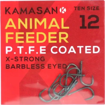 Rybářský háček Krmítko Kamasan Animal PTFE Feeder na zem, led, plovák, Háčky s protihroty 10 ks