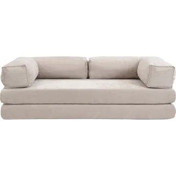 Pohovka Rozkládací dvoumístná pohovka Semassy béžový šenil s kovovým rámem