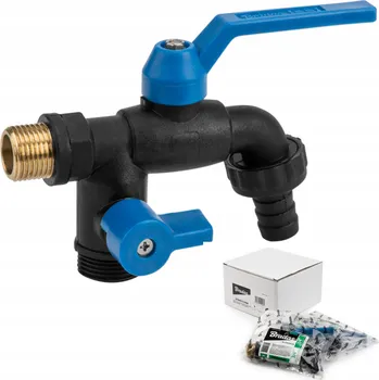 Instalatérský materiál Kulový kohout Bradas 1/2" Black Raven GZ 2x 3/4" nylon