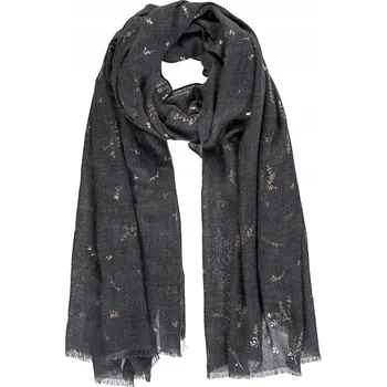 Šála Dámská šála se zlatým potiskem černá Passigatti, vel. 100 x 200 cm