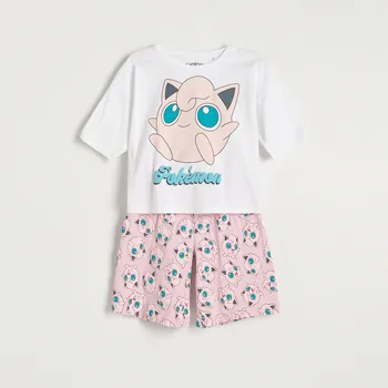 Dětská móda Reserved - Dvoudílná pyžamová souprava Pokémon - růžová - 0531U-30X - 0531U-30X-U92