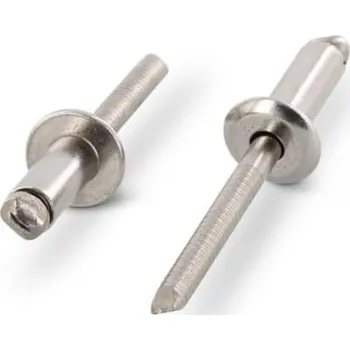 solární set Trhací nýty z nerezové oceli se standardní hlavou. Velikost 4,8 x 12 mm (50 kusů) Nerezová ocel -