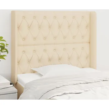 Čelo postele typu ušák krémové 93x16x118/128 cm textil IM_3119903
