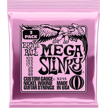 Struna pro kytaru a smyčcový nástroj Ernie Ball 3213 Nickel Wound Mega Slinky 3 Pack + prodloužená záruka 3 roky