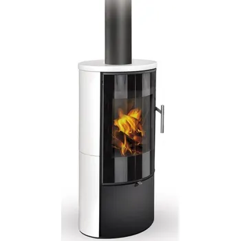 Krbová kamna ROMOTOP LAREDO 01 AKUM krbová kamna 2-6,5kW, akumulační, lesklá bílá/černá - doprava zdarma