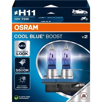 Povinná bezpečnostní výbava krabička H11 12V 75W PGJ19-2 Cool Blue Boost 2ks