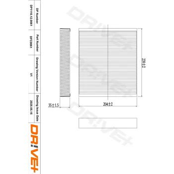 Kabinový filtr Filtr vzduchu v interiéru Dr!ve+ DP1110.12.0061