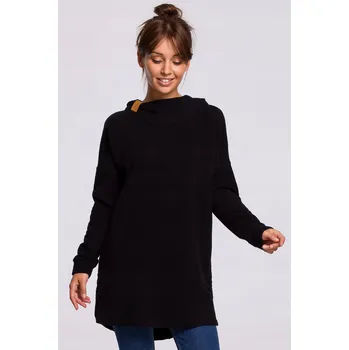 Dámská mikina Dámská mikina BeWear bez kapuce , navléká se přes hlavu B176 MIKINA SE ZAOKOLENÝM LEMEM A KAPUCÍ, ČERNÁ, velikost L/XL