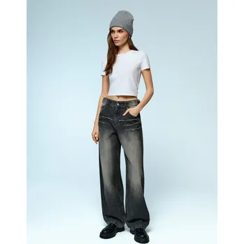 Dámské džíny Džíny baggy - 38 - House - šedá - 327IA-90J