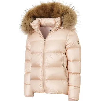 ROCKANDBLUE SASSY 72 cm - Dámská péřová bunda s kapucí lemovanou kožešinou 44