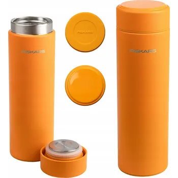 TURISTICKÁ TERMOSKA NA ČAJ A KÁVU 0,5 l NEREZOVÁ OCEL ORANGE FISKARS