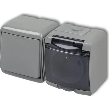 Elektrická zásuvka Hermetická Elektrická Zásuvka Karlik šedá