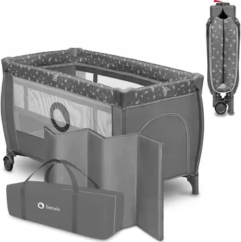 Cestovní postýlka Lionelo 65 x 125 cm šedá