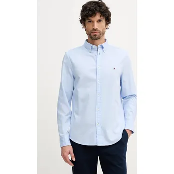 Pánská košile Bavlněná košile Tommy Hilfiger MW0MW41684 modrá 05X, vel. S