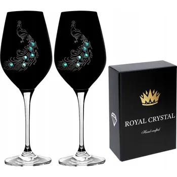 Sklenice Skleničky na likér, skleničky na bílé víno, skleničky na červené víno, skleničky na vodu, koktejlové skleničky poháry Celebration Black Peacock Green, čirá, černá, vícebarevná, zelená 360 Ml 2 ks