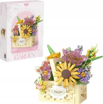 ostatní stavebnice SADA STAVEBNÍCH STAVEBNICE KVĚTINY V KOŠÍKU 1263 DÍLŮ JAKO DÁREK PRO DĚTI