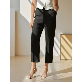 Sinsay - Kalhoty s&nbsp;nažehlenými puky - černá - YE504-99X - YE504-99X-XS