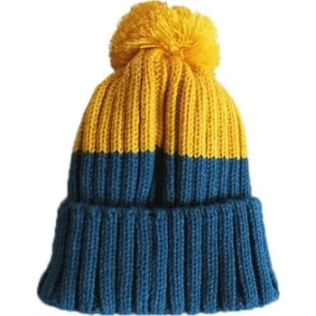 Čepice Dětská zimní čepice s bambulí Rosie tmavě modrá