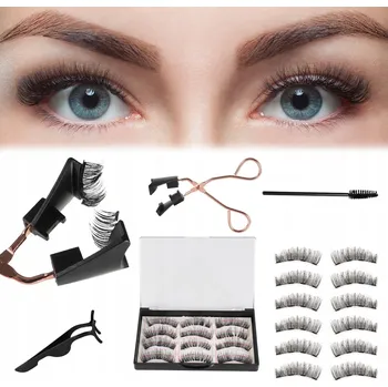 Umělé řasy Opakovaně použitelné Magnetické Řasy Umělé Sada 6 Párů + Pinzeta + Eyeliner